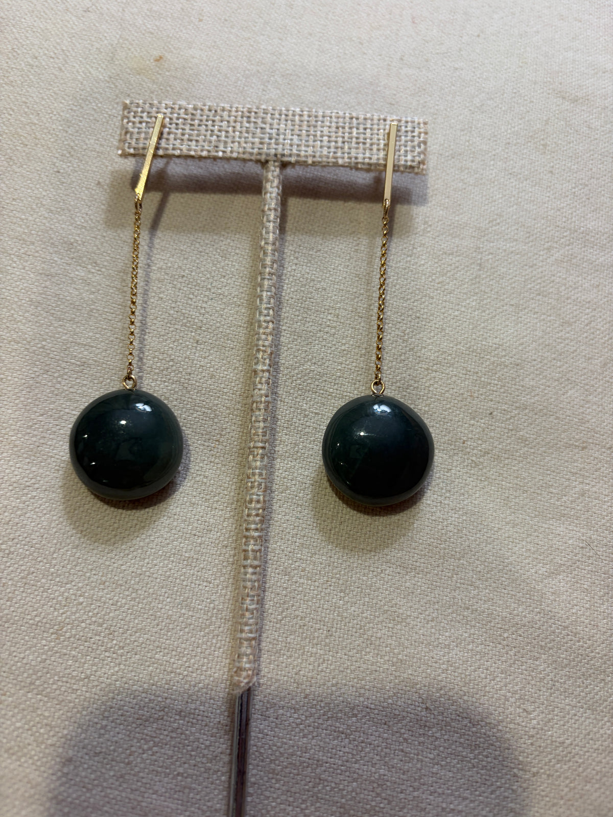 Jade drops - gold filled