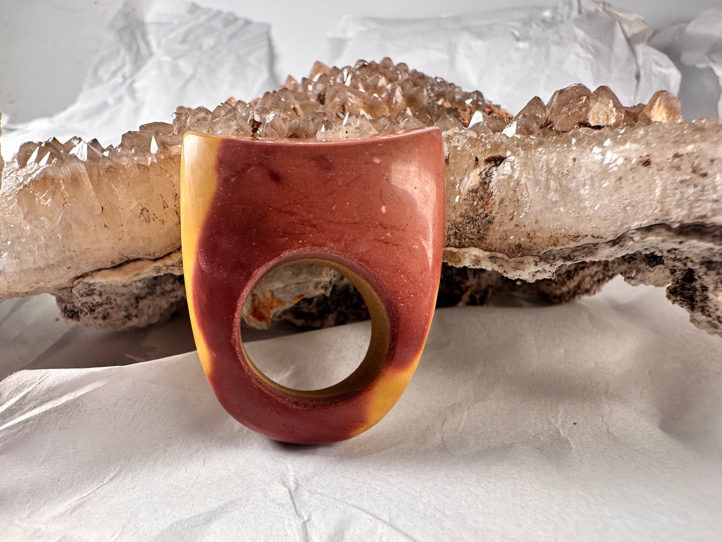 Mookaite Ring - red and yellow