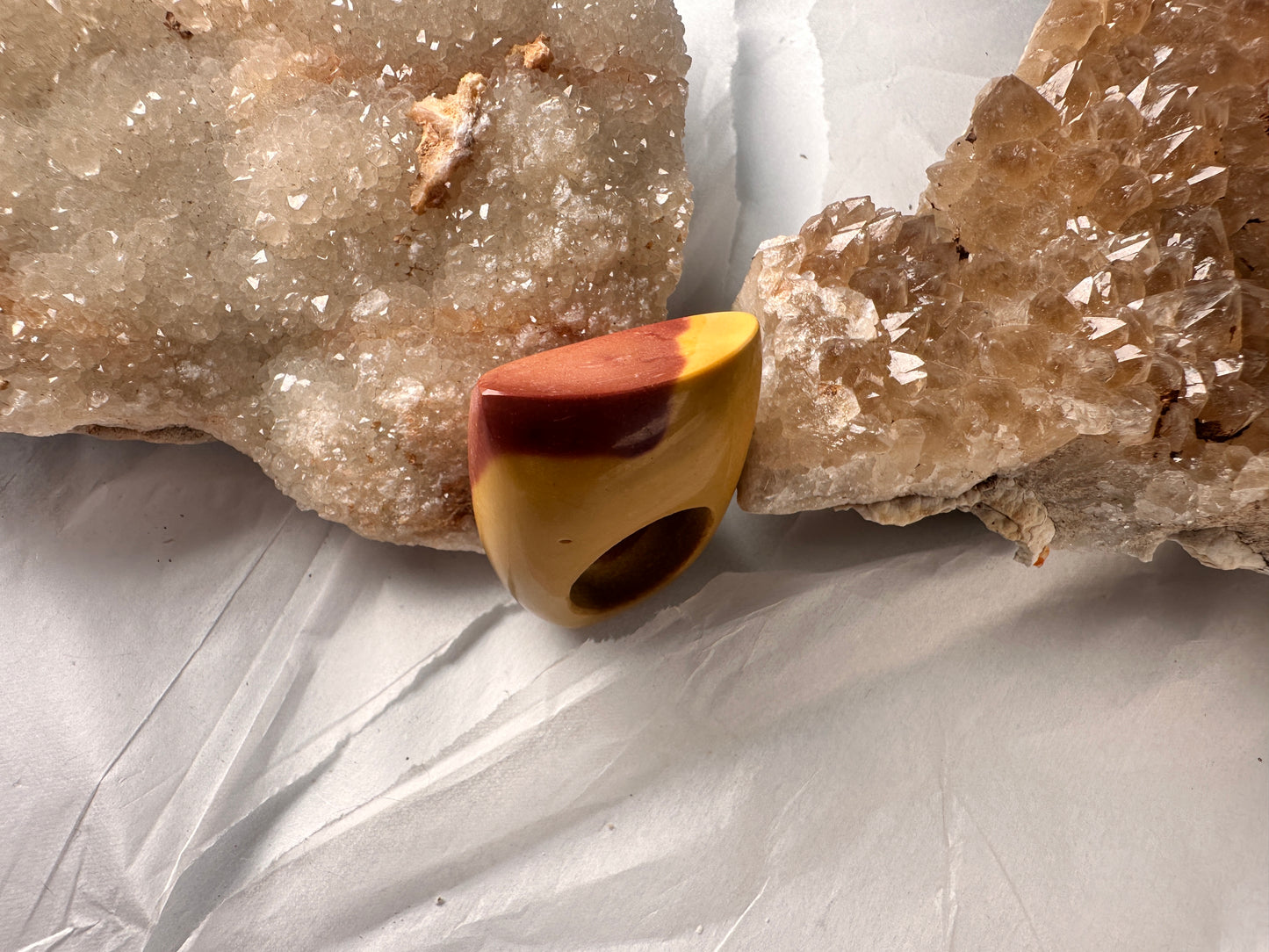 Mookaite Ring - red and yellow