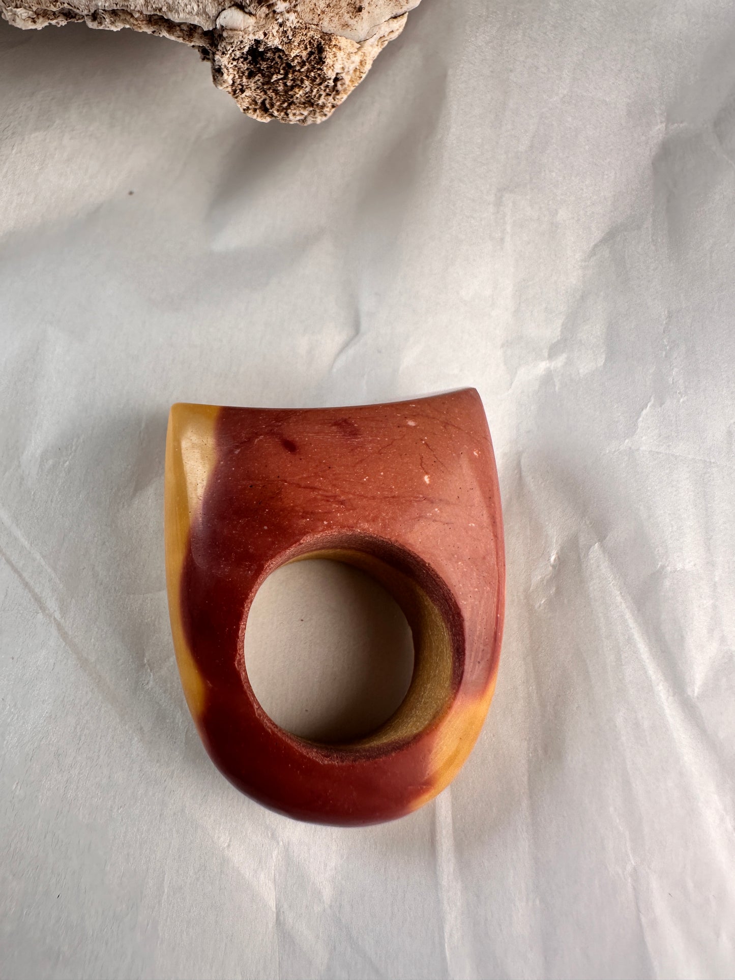 Mookaite Ring - red and yellow