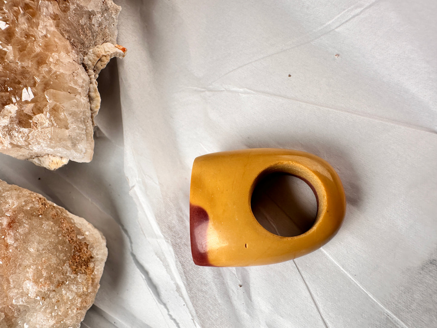 Mookaite Ring - red and yellow