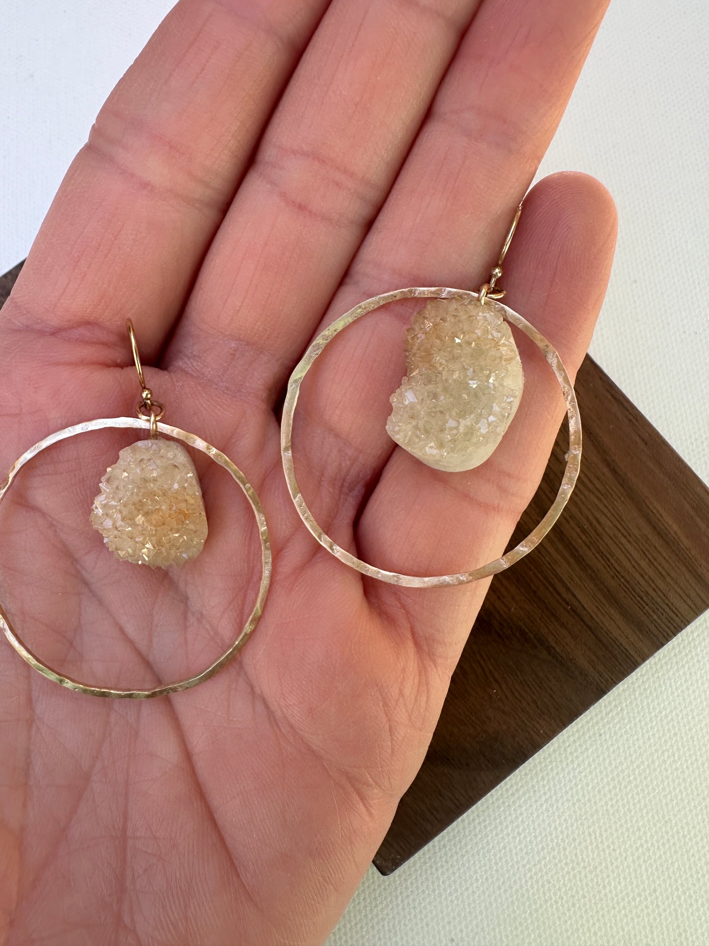 Druzy hoops