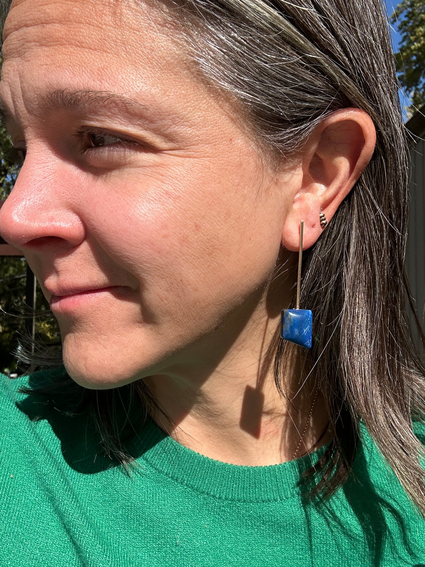 Lapis drop studs