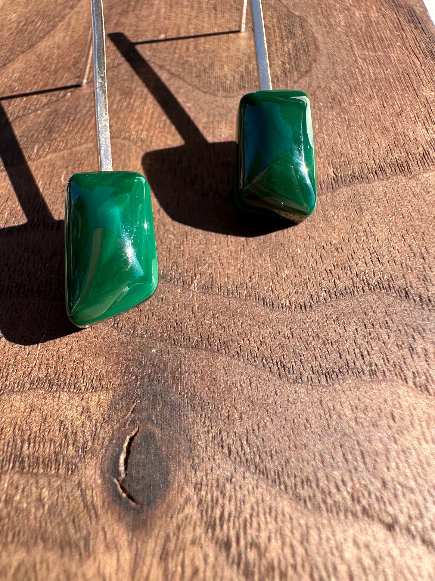 Malachite drop stud - mini