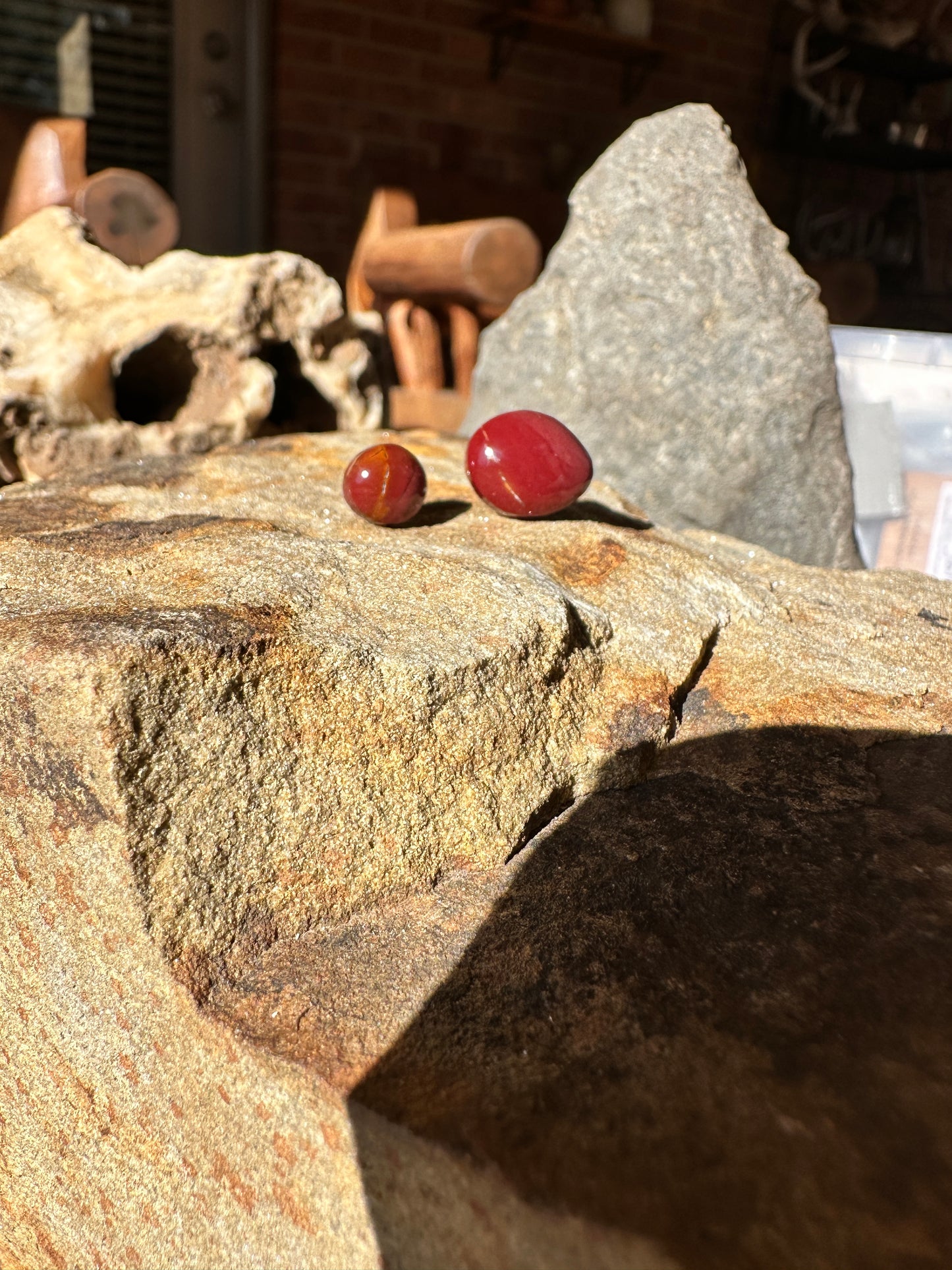 Mookaite asymmetrical studs