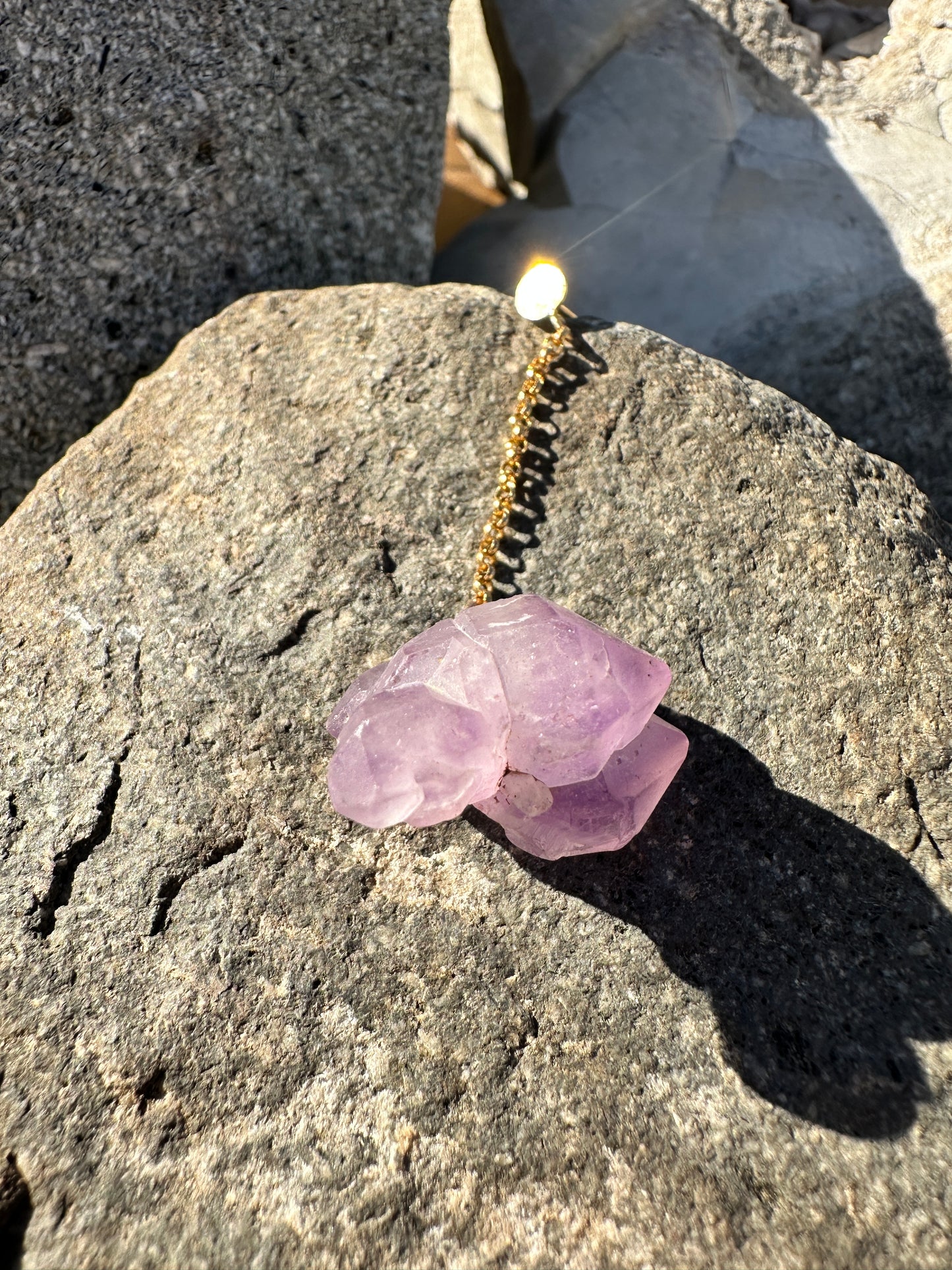 Amethyst cluster earring - single