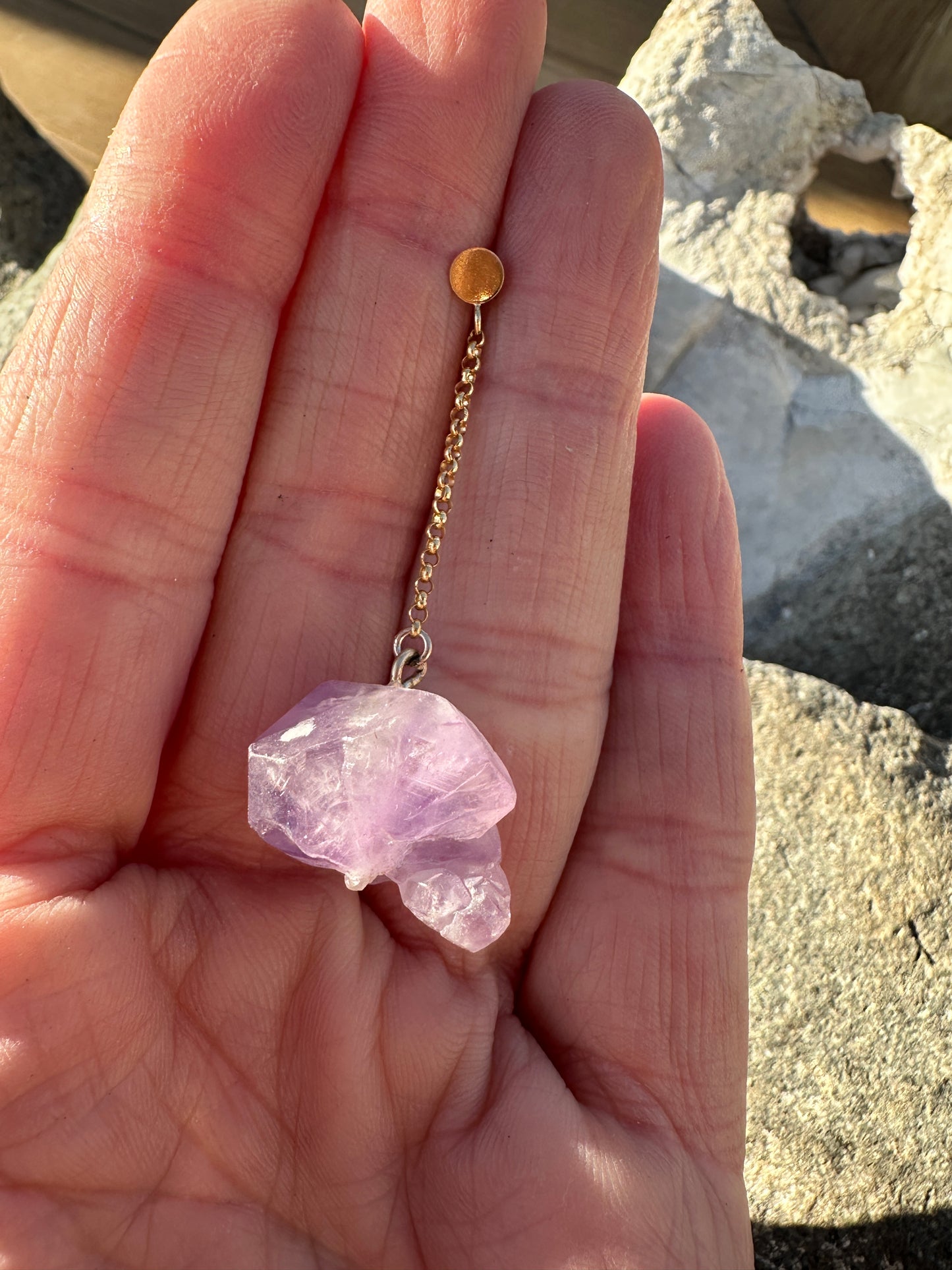 Amethyst cluster earring - single