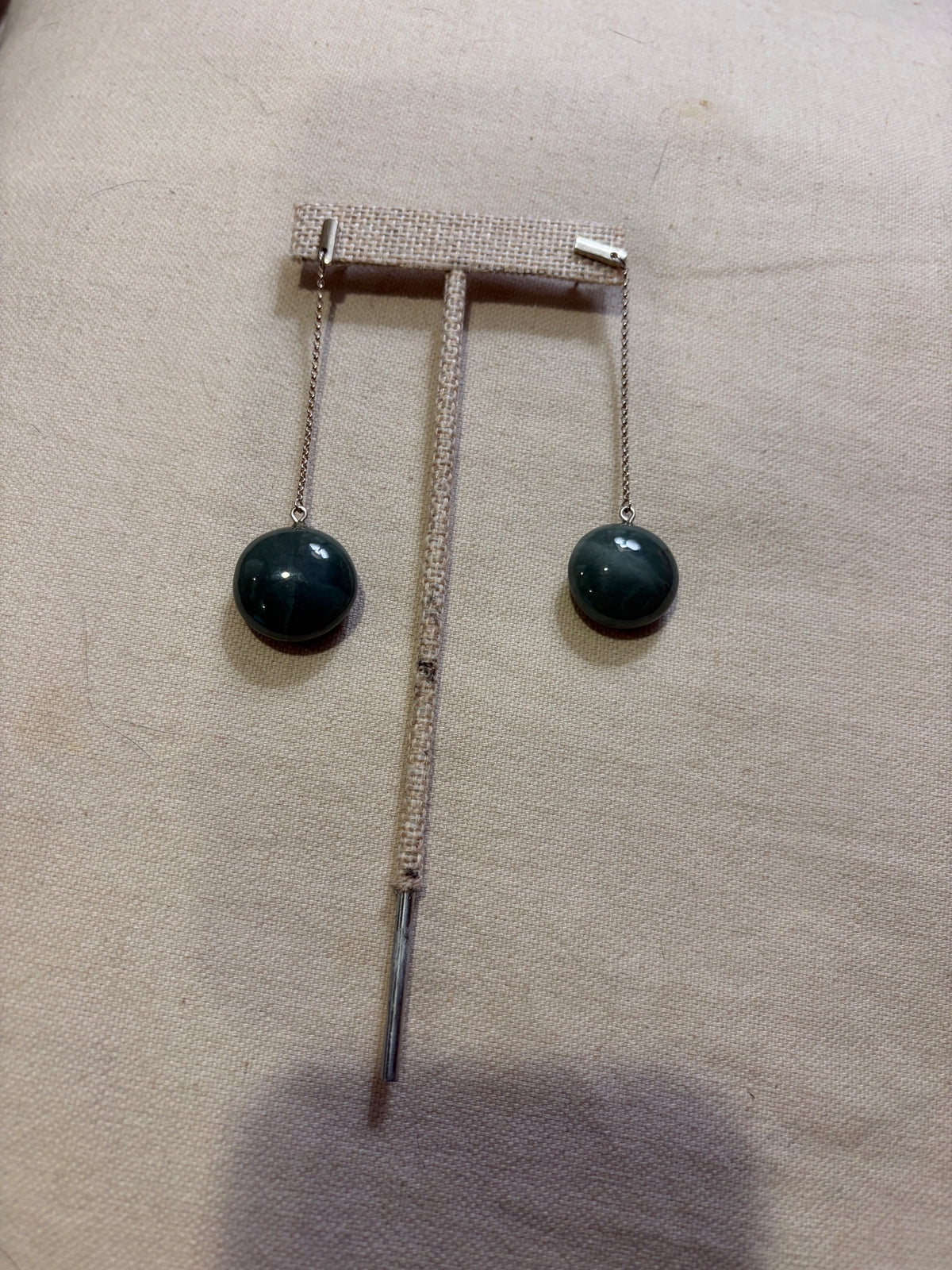 Jade drops - silver