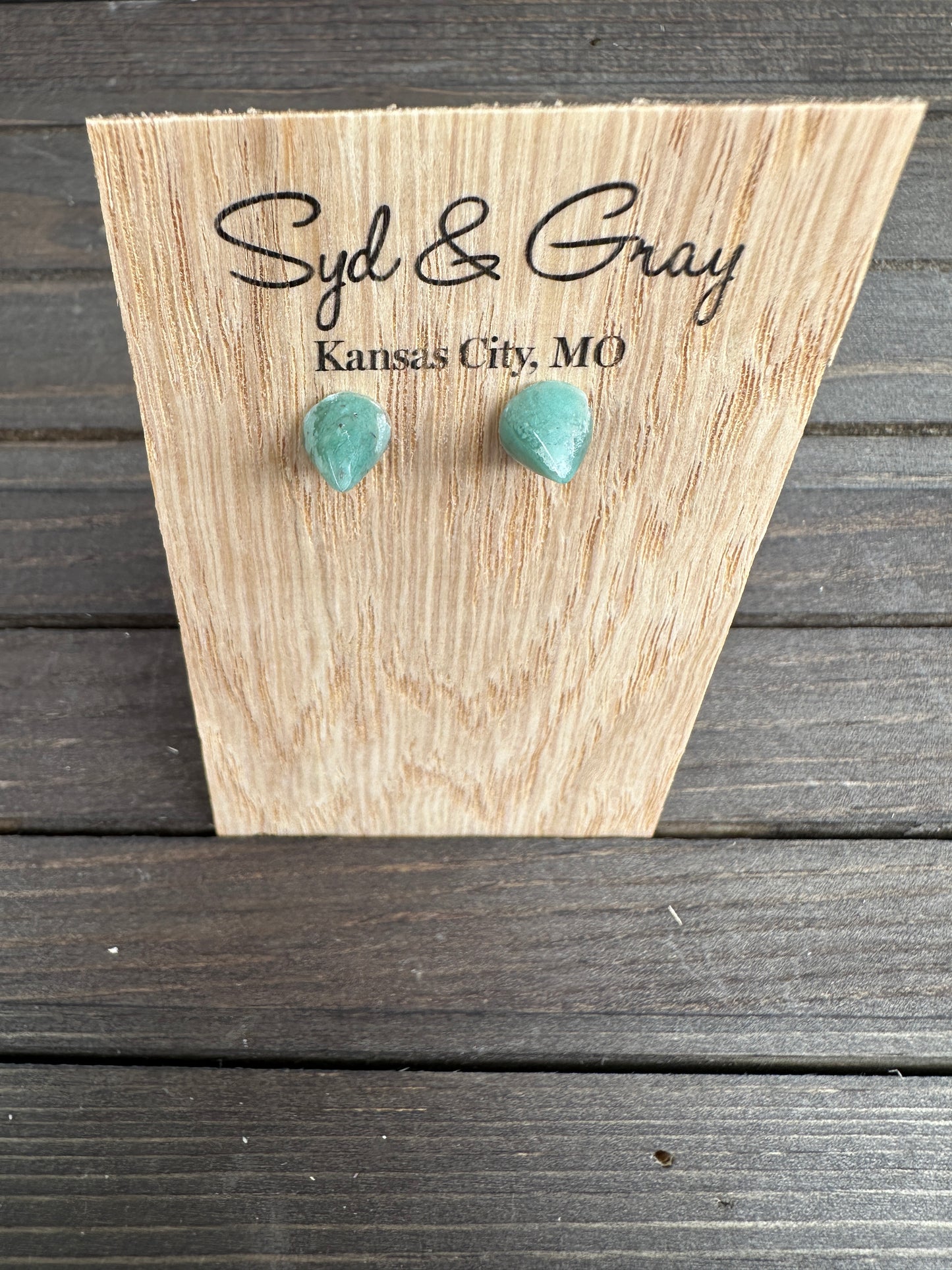 Green Aventurine - pointy studs
