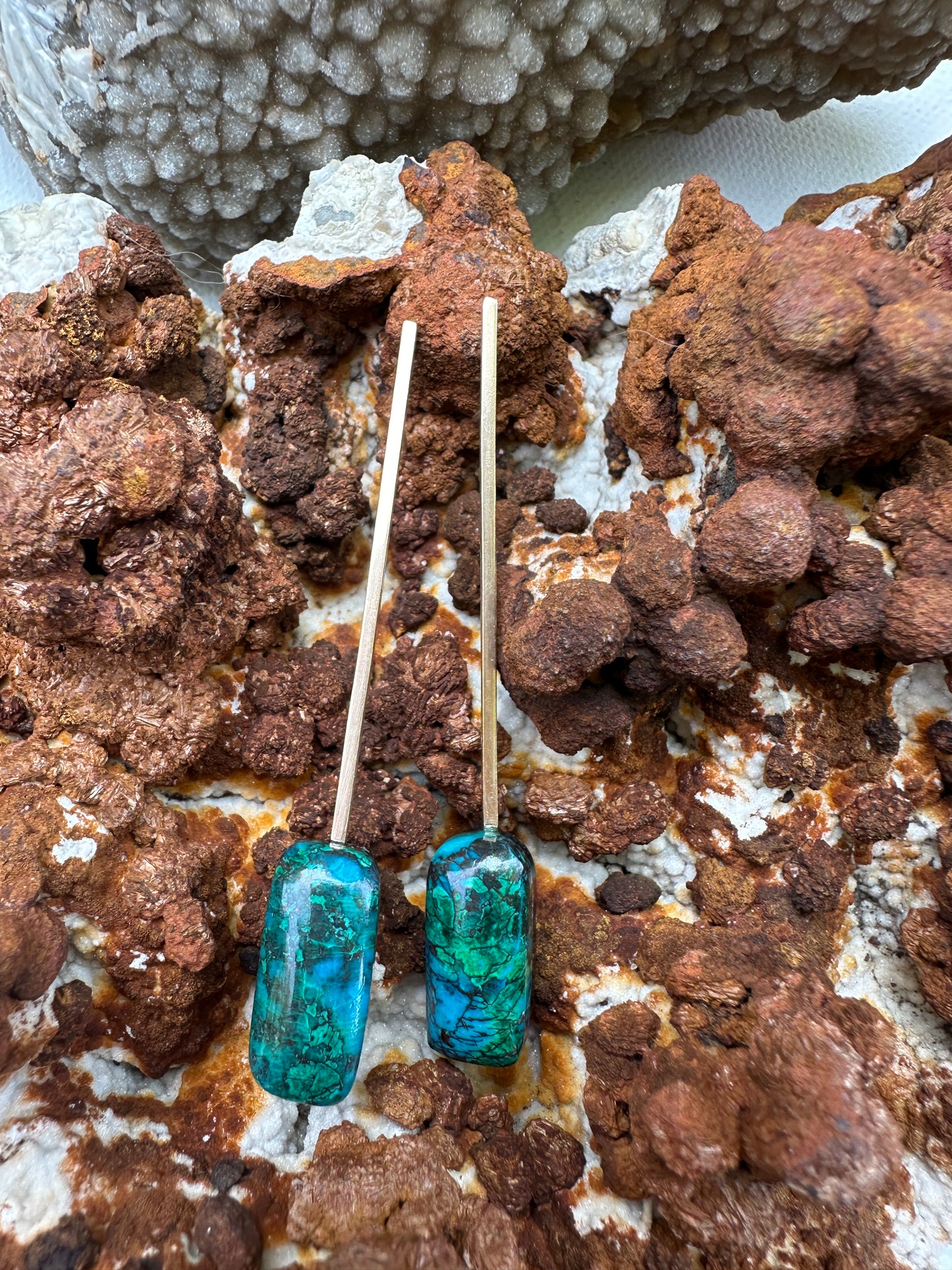 Malachite, chrysocolla and red cuprite - Rectangle'