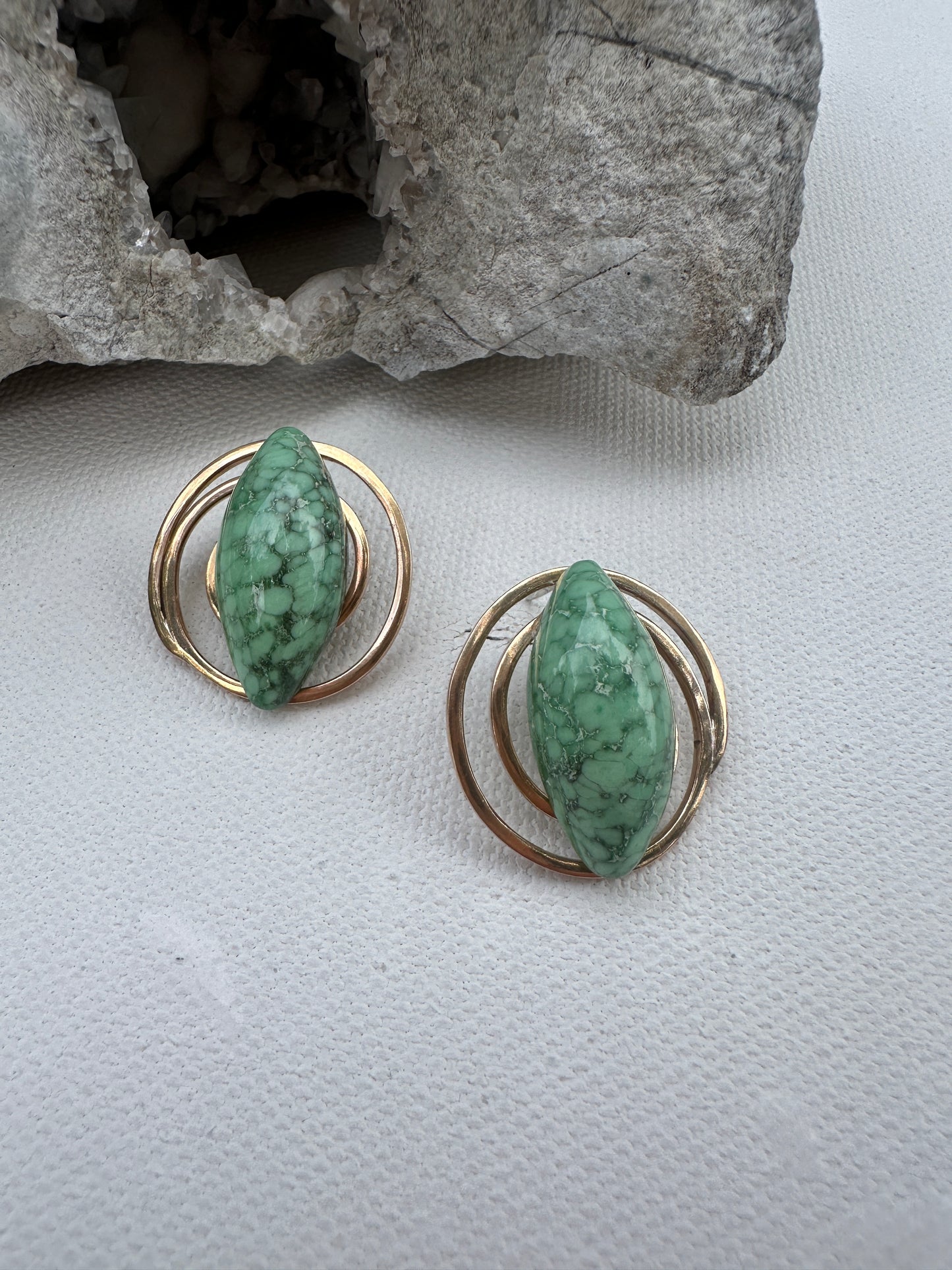 Variscite - Fibonacci stud