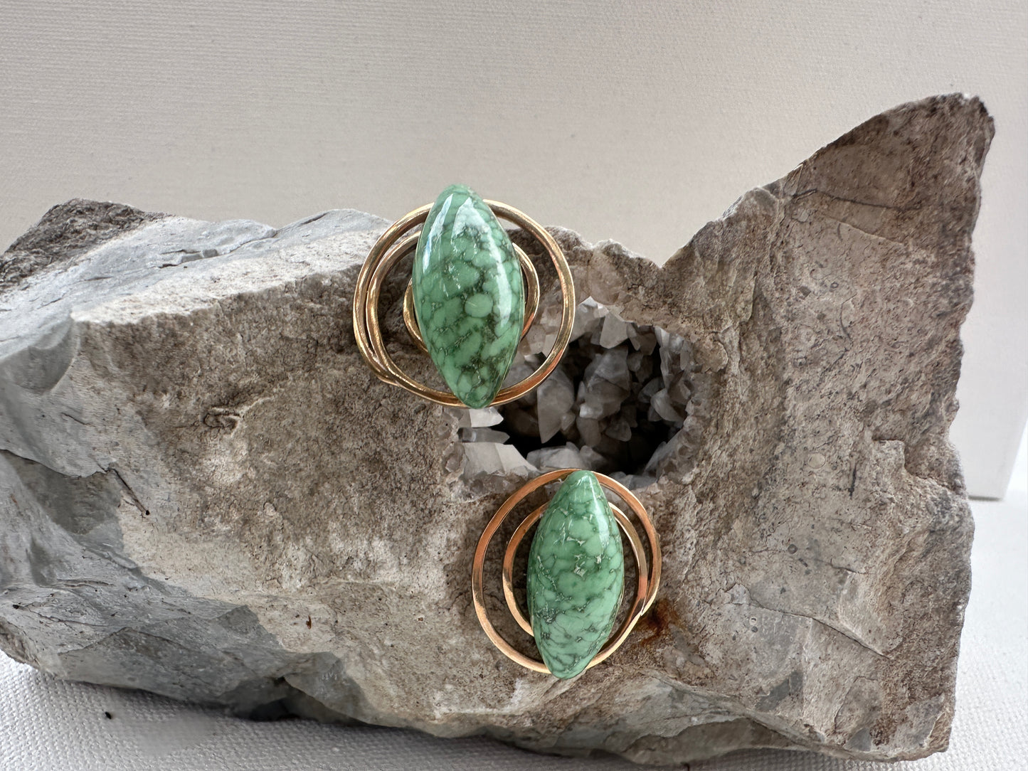 Variscite - Fibonacci stud
