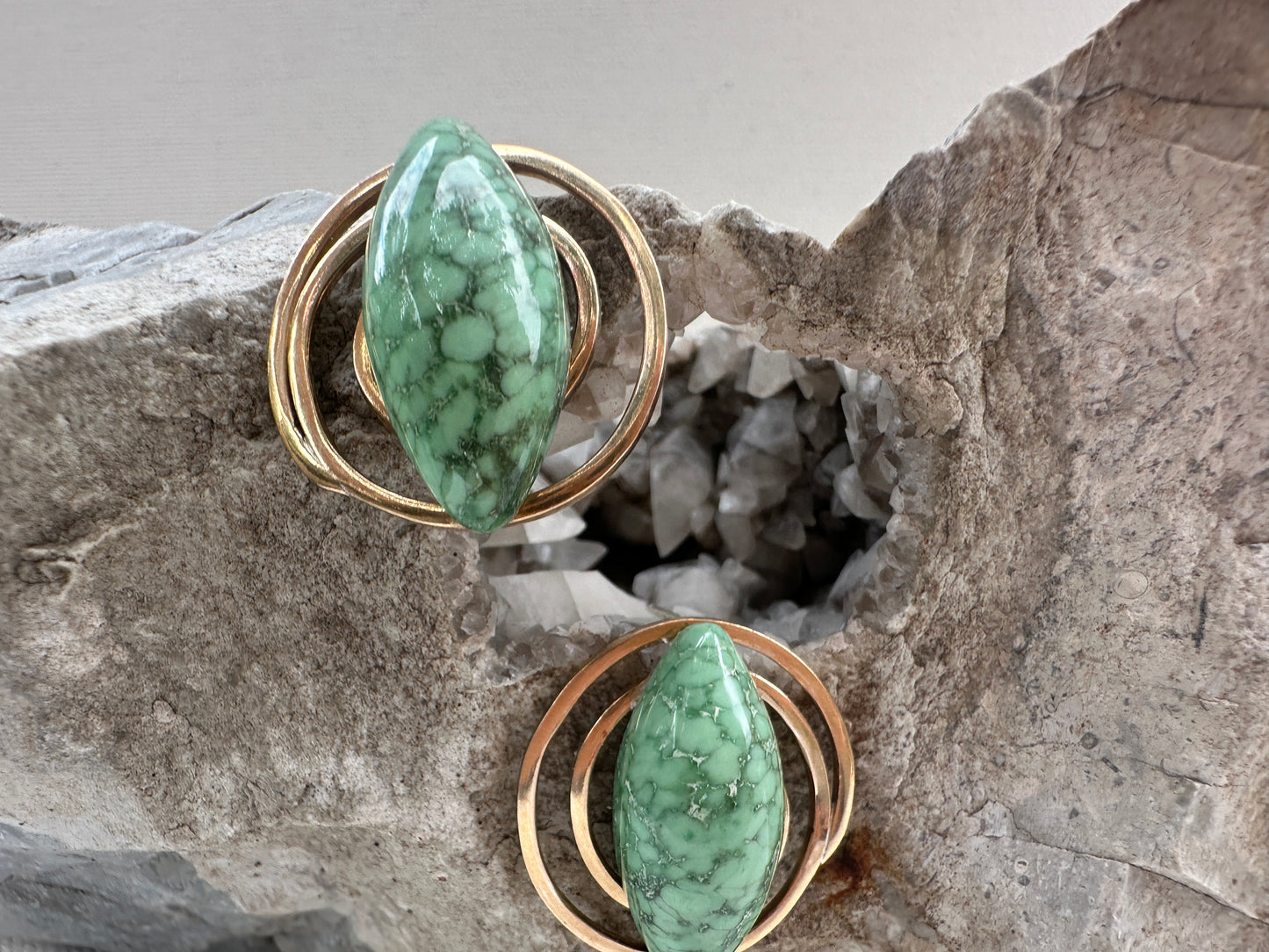 Variscite - Fibonacci stud