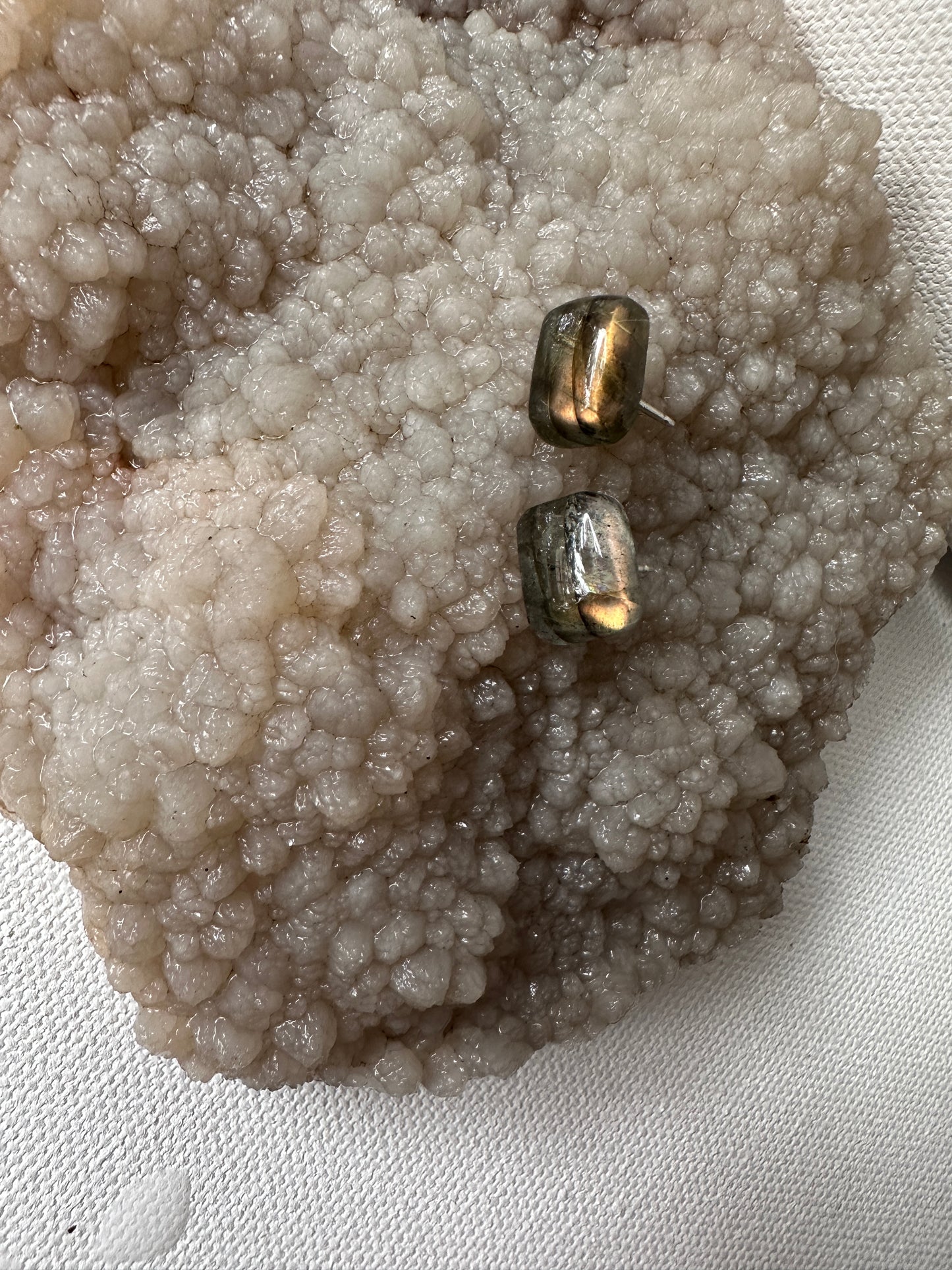 Labradorite - rectangle stud