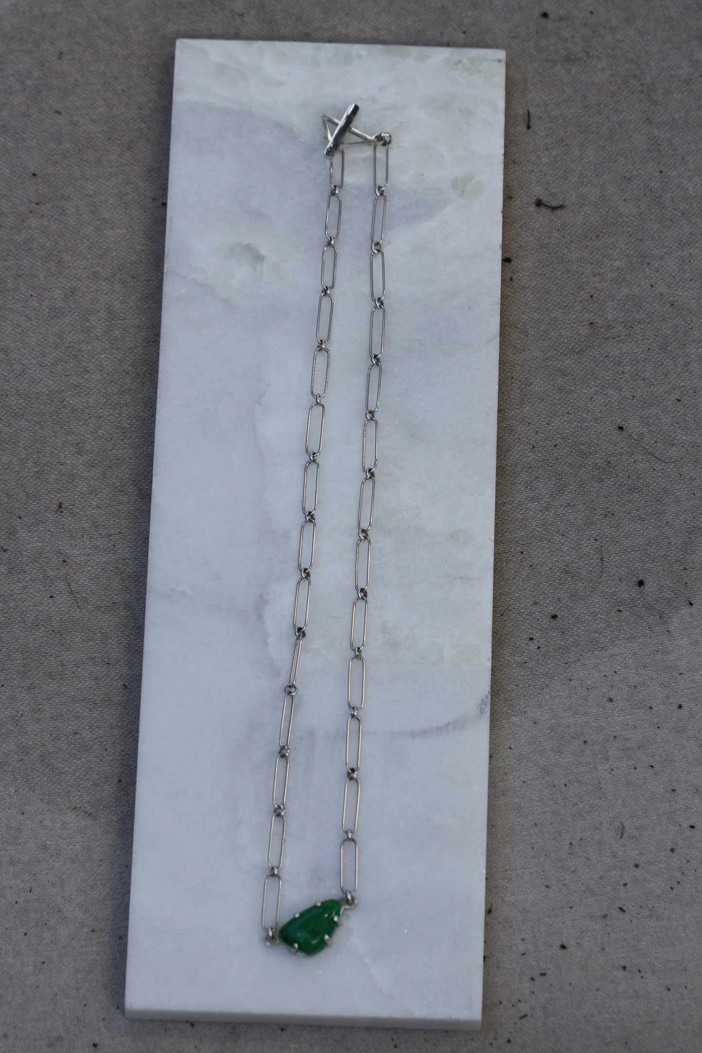 Chrysoprase paperclip chain