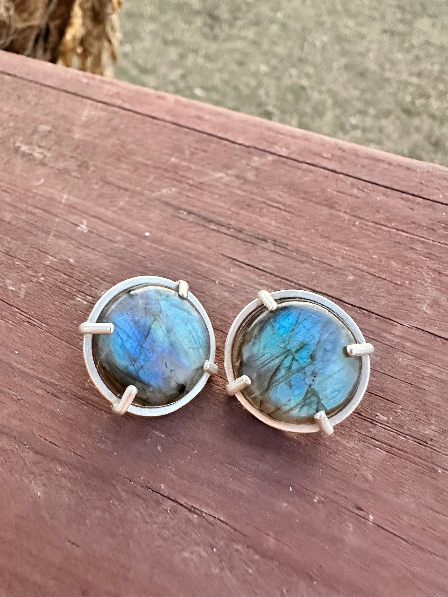 Labradorite porthole studs