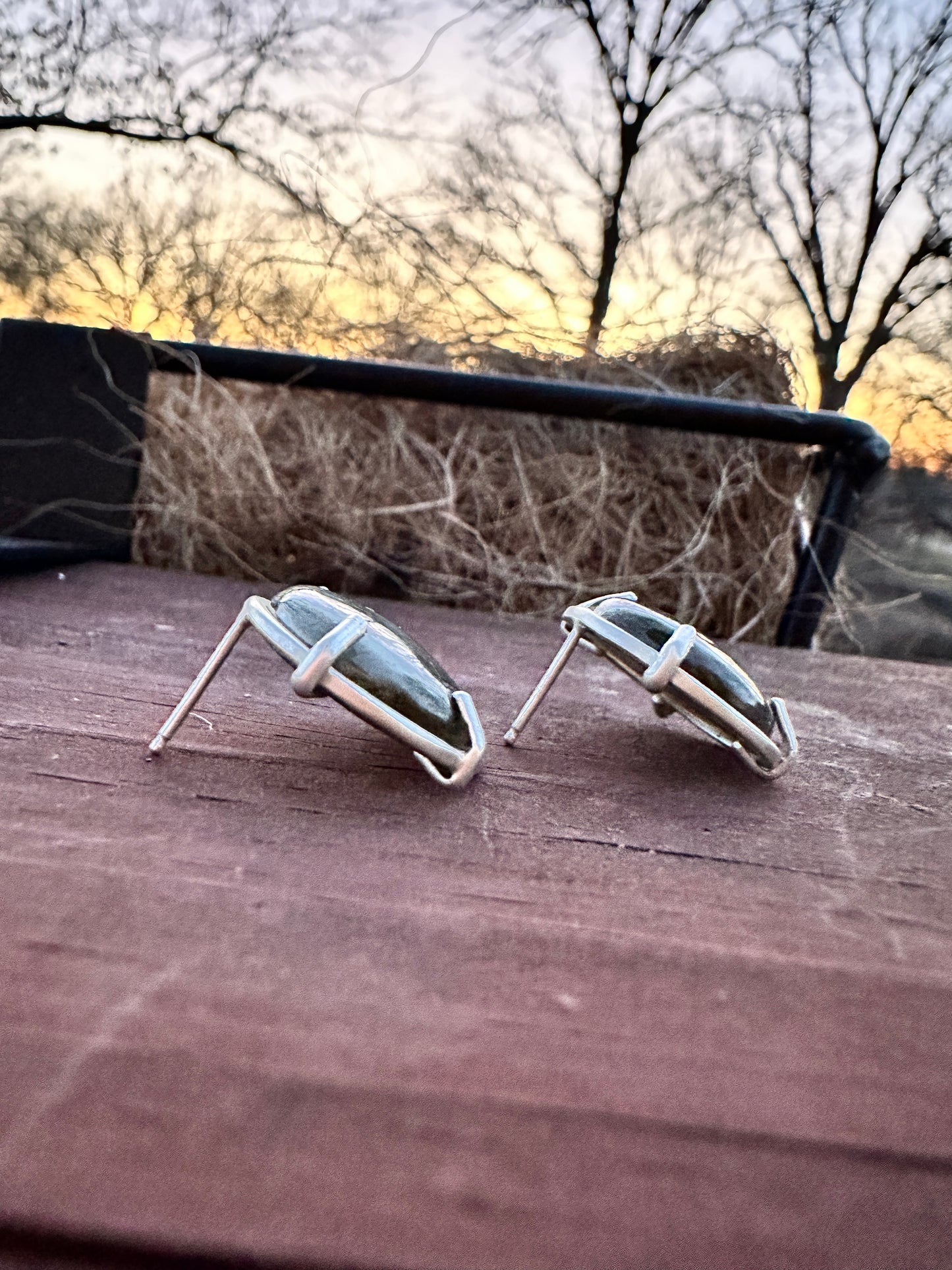 Labradorite porthole studs