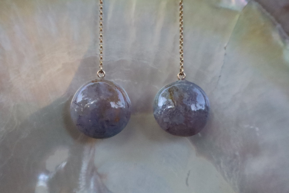 Rainbow agate dot - gold