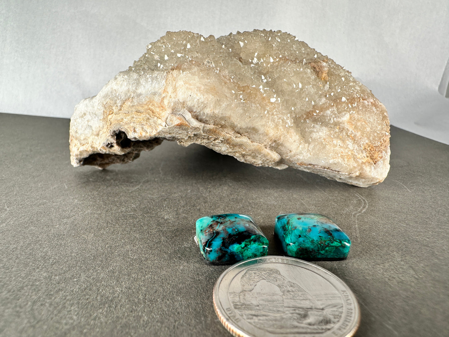 Chrysocolla & Malachite pair - old stock