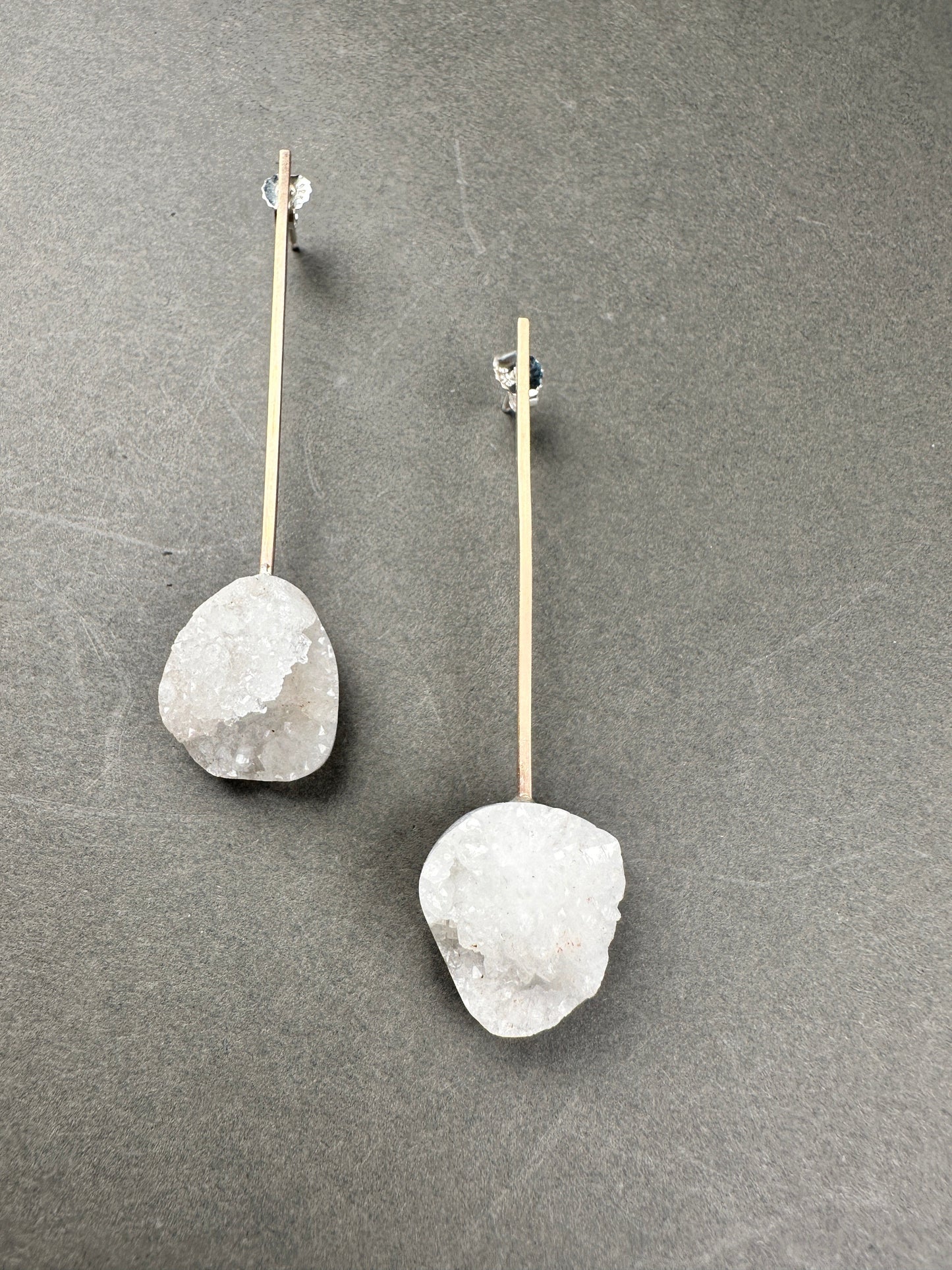Druzy quartz pendulums