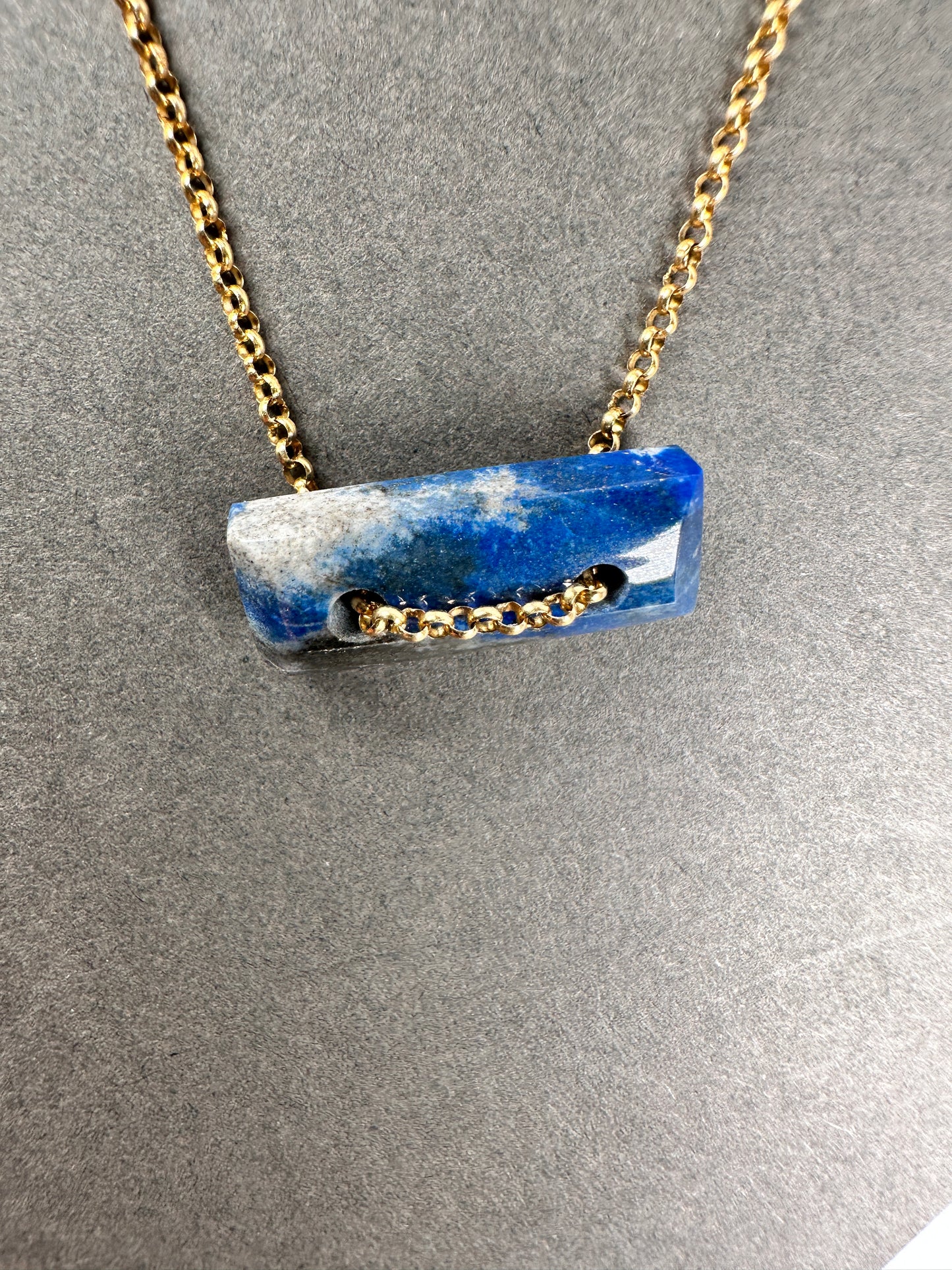 Lapis floating necklace