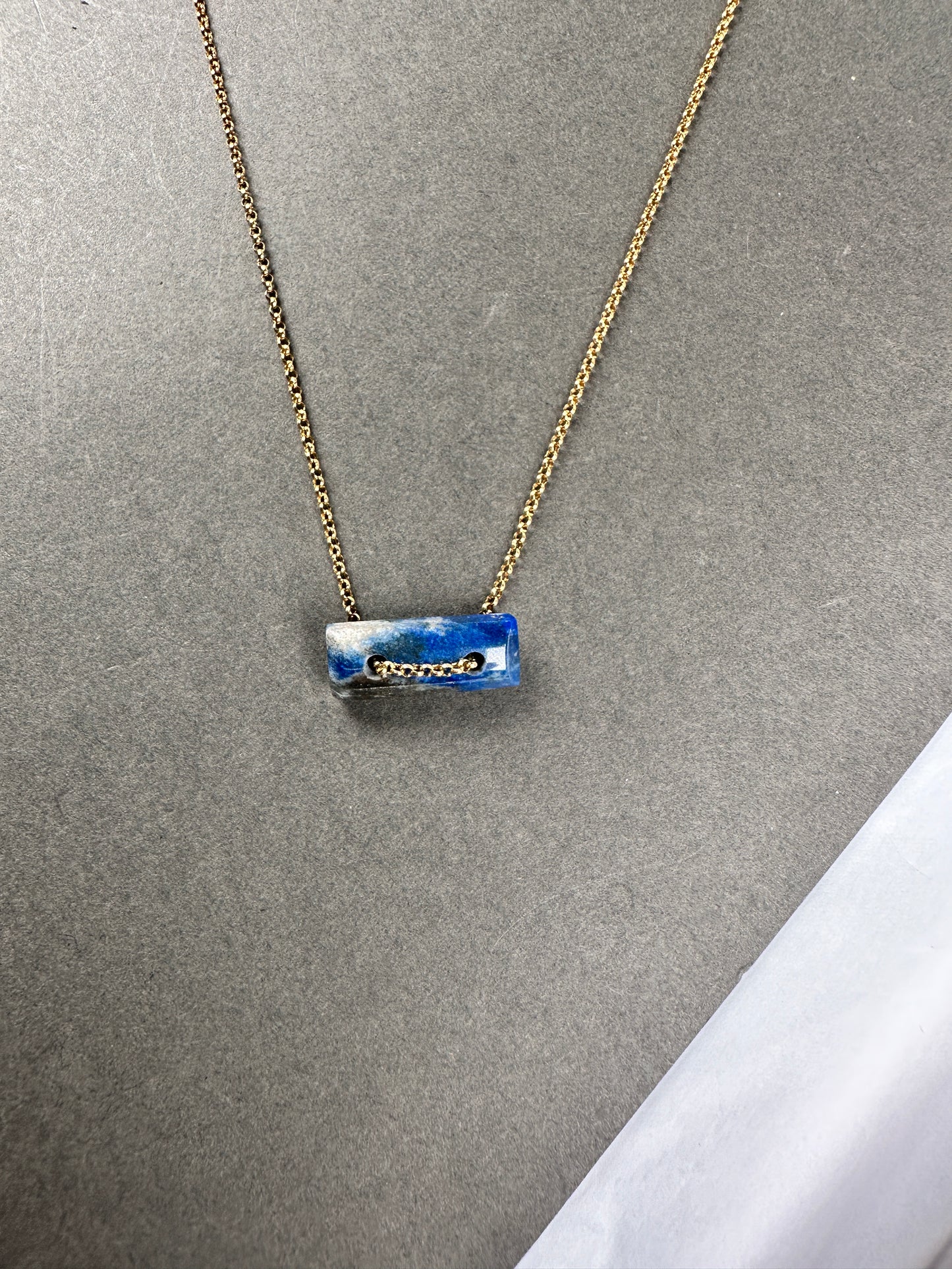 Lapis floating necklace