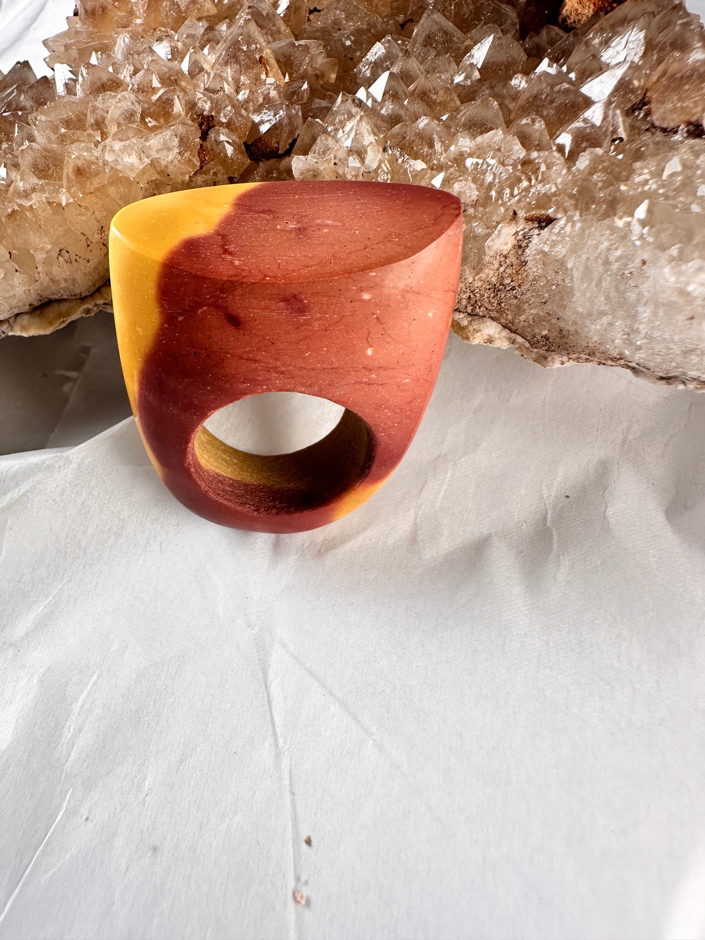 Mookaite Ring - red and yellow