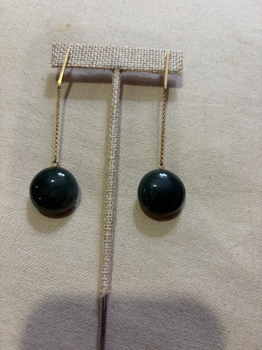 Jade drops - gold filled