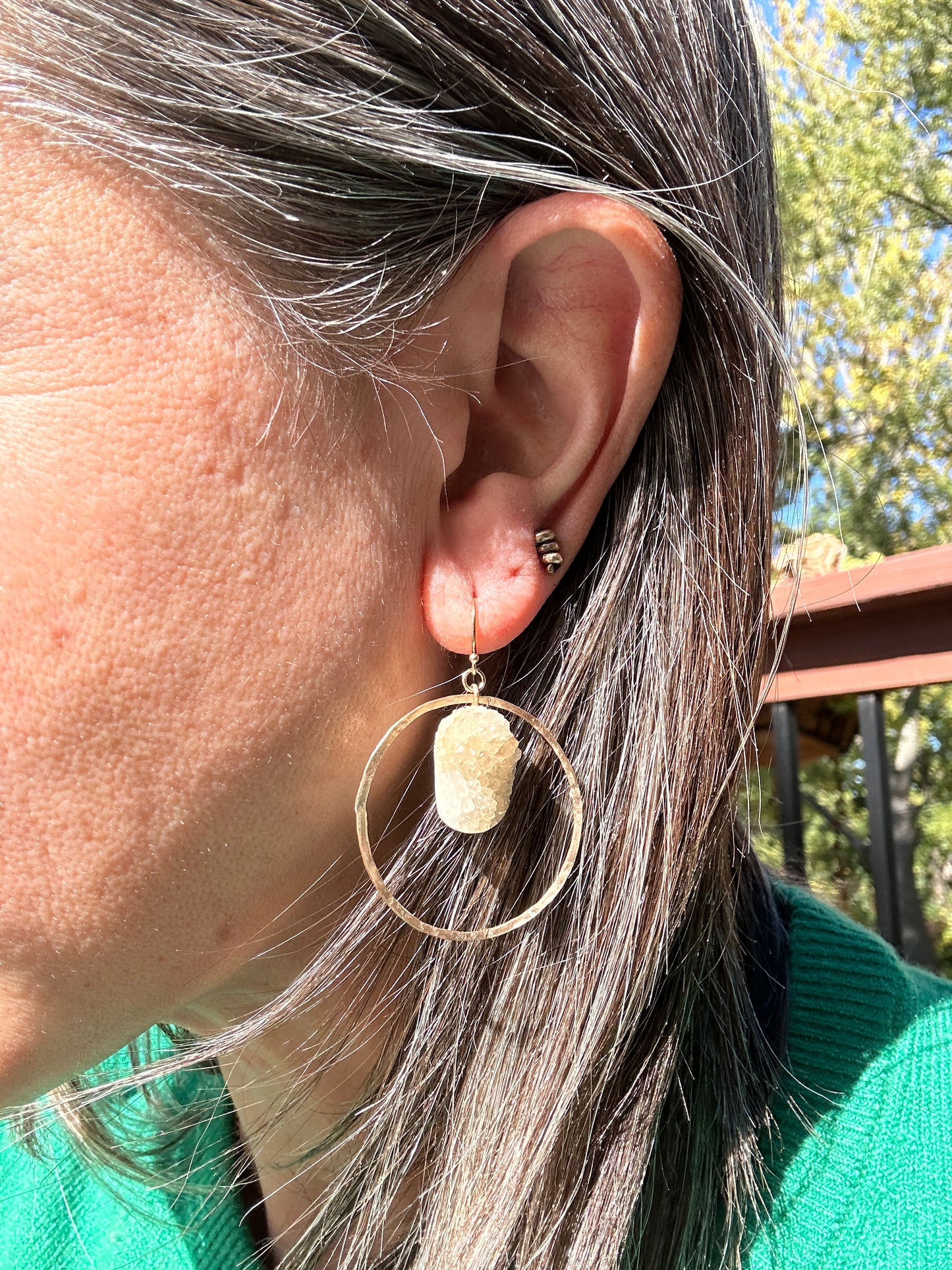 Druzy hoops