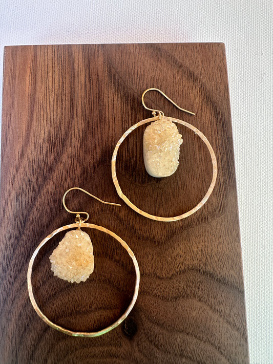 Druzy hoops