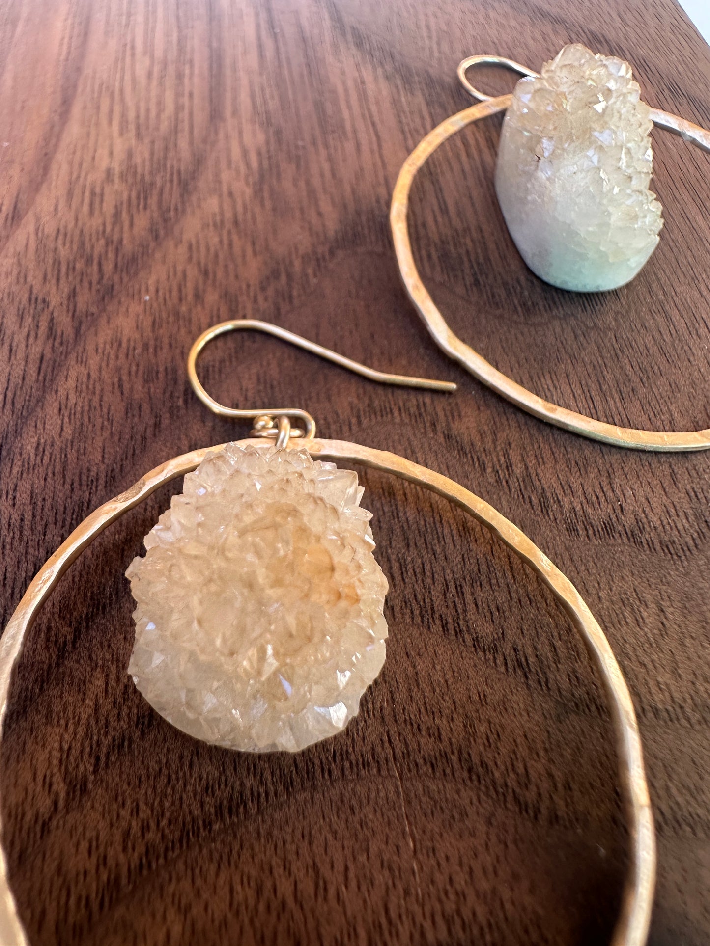 Druzy hoops