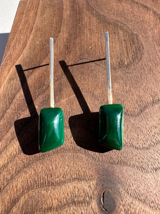 Malachite drop stud - mini