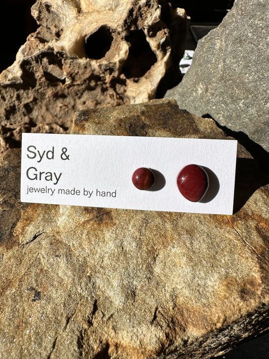 Mookaite asymmetrical studs
