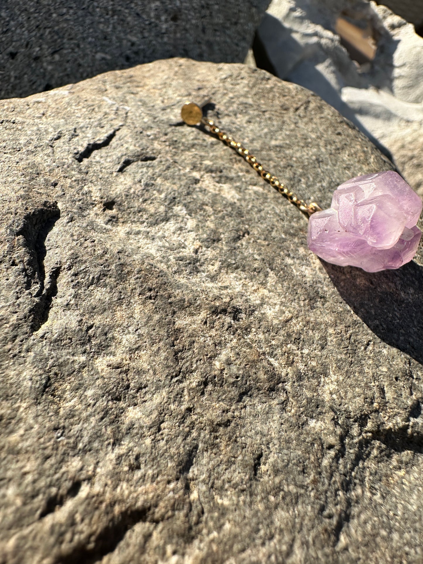 Amethyst cluster earring - single