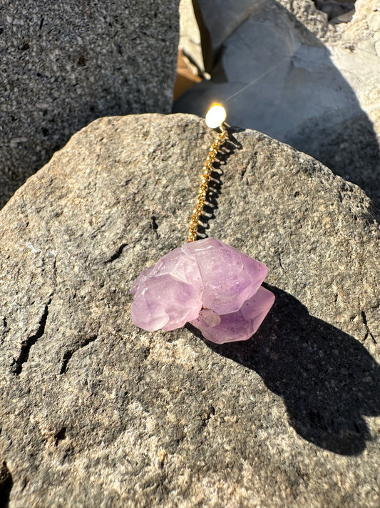 Amethyst cluster earring - single