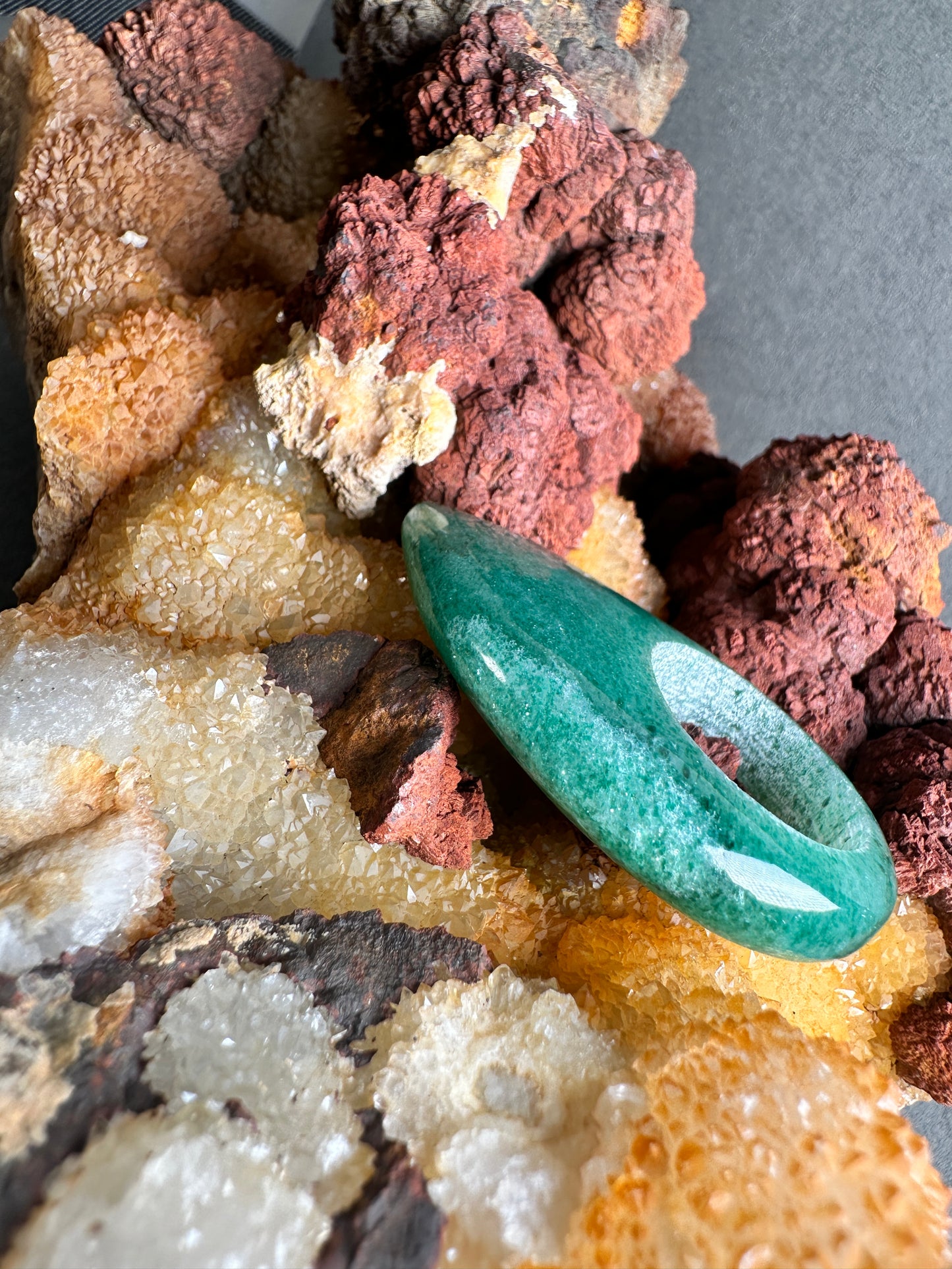 Green aventurine ring