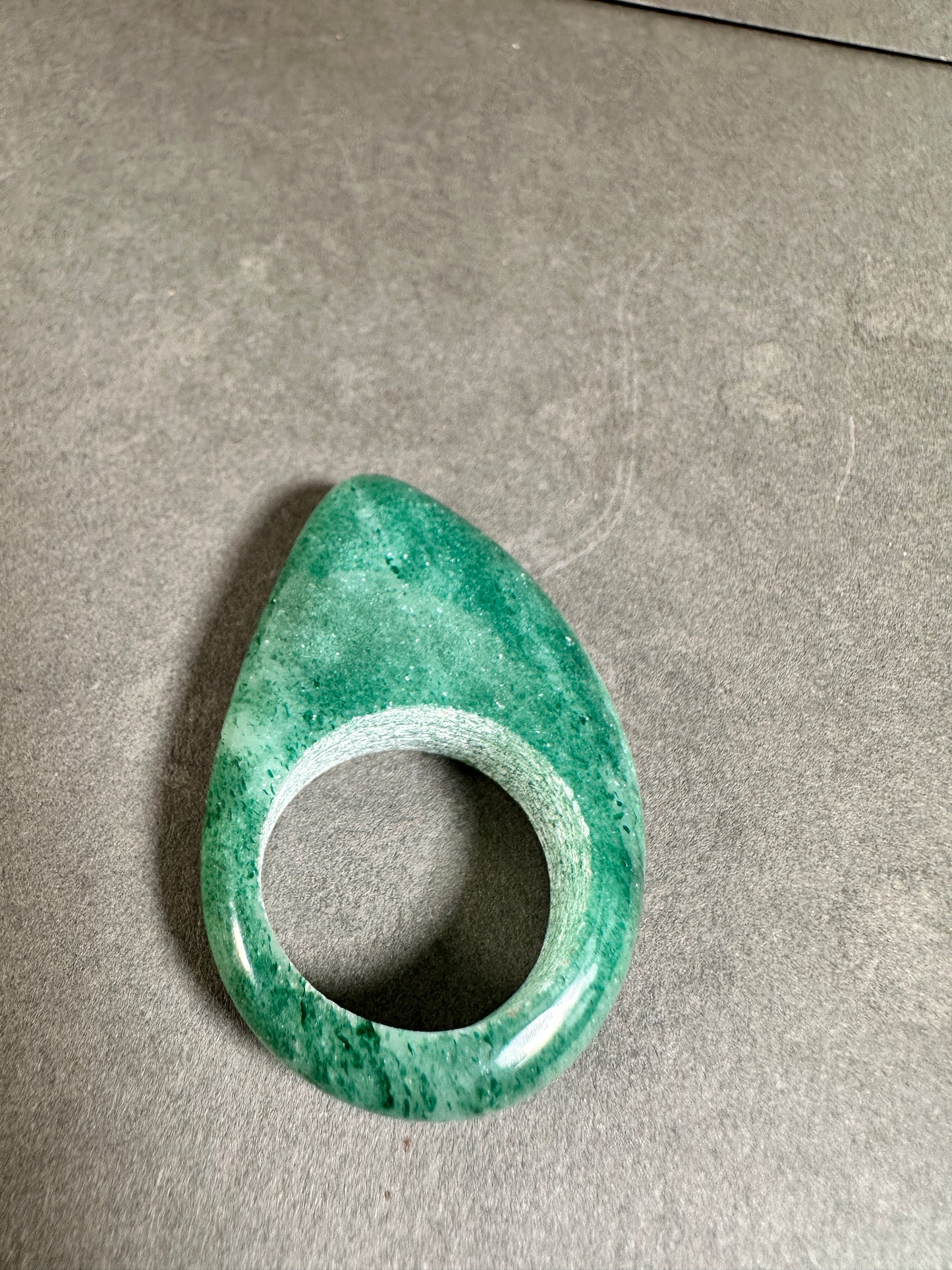 Green aventurine ring
