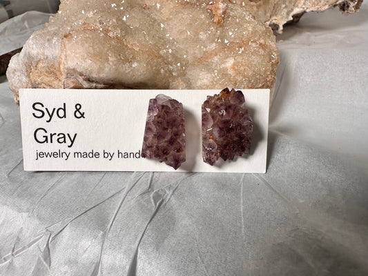 Amethyst spirit quartz studs