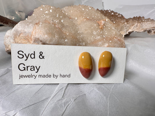 Mookaite teardrop studs