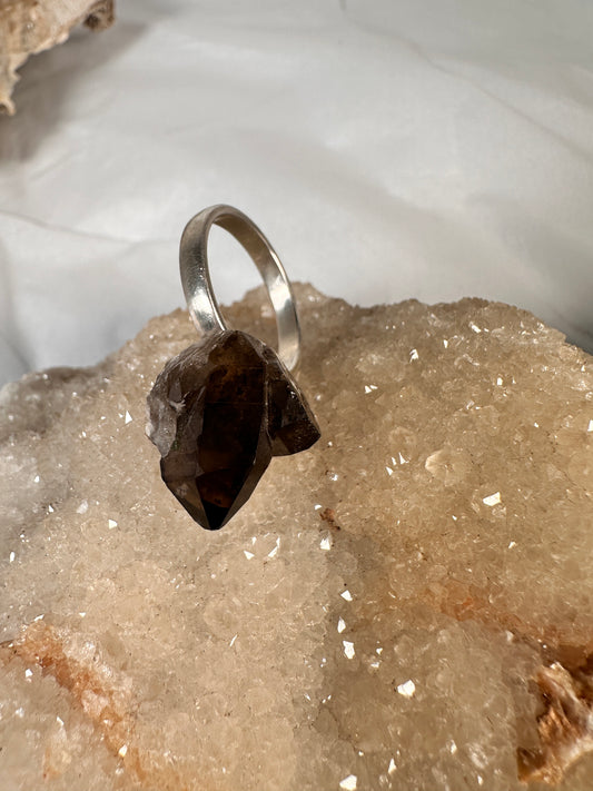 Smokey quartz ring