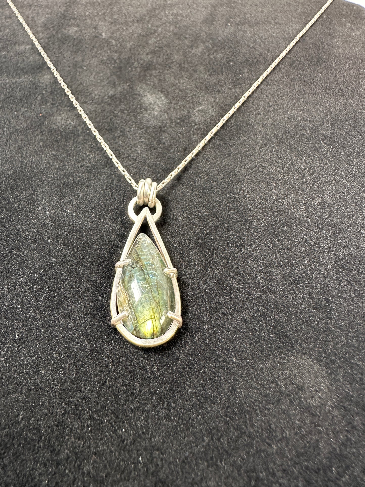 Labradorite teardrop pendant