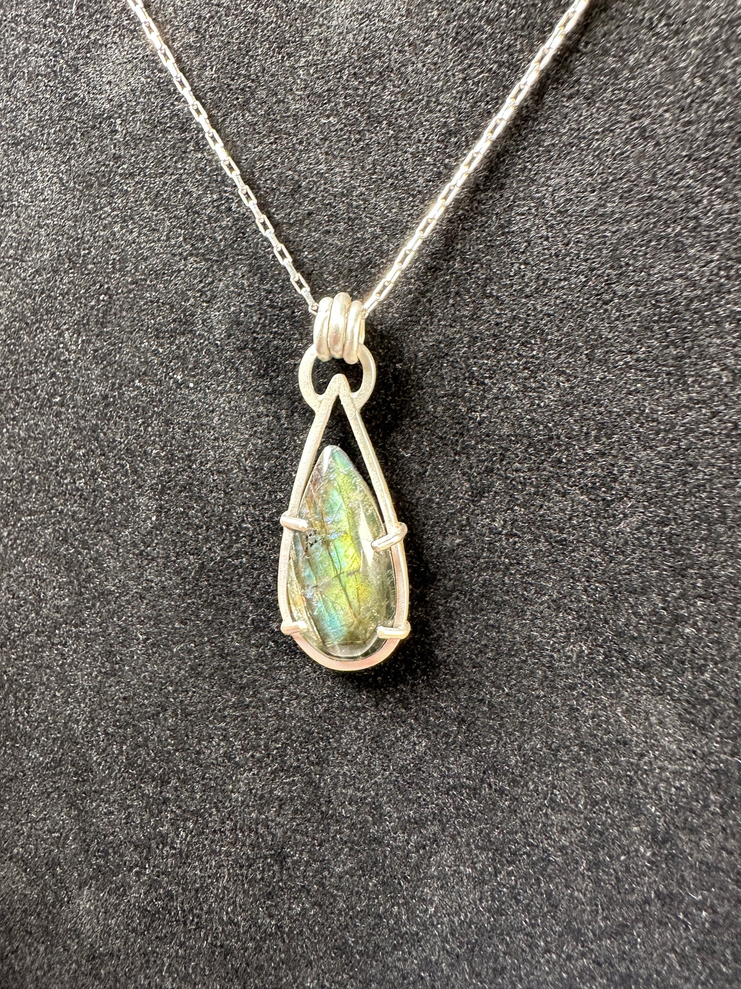 Labradorite teardrop pendant