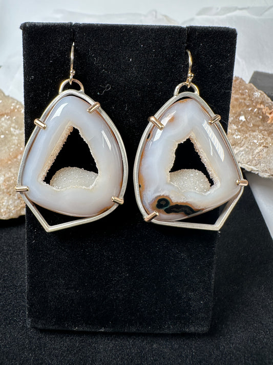 Geode prong earrings