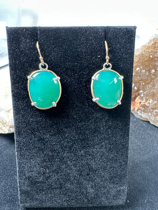 Chrysoprase prong earrings