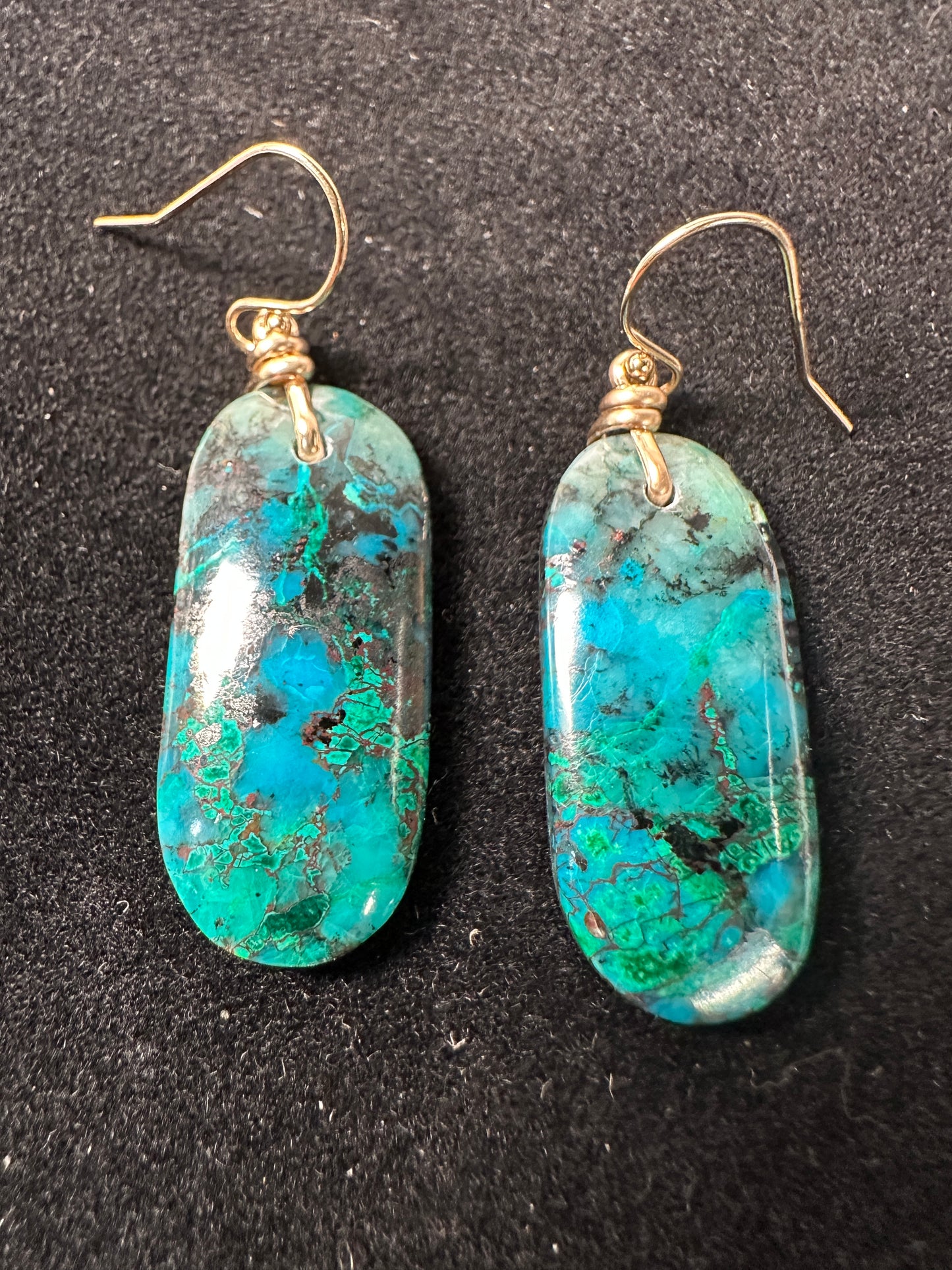 Chrysocolla & malachite earrings