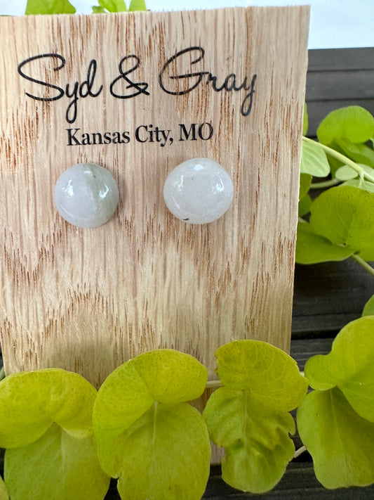 Moss agate - Round studs