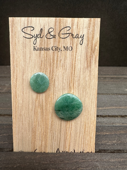 Green aventurine - studs