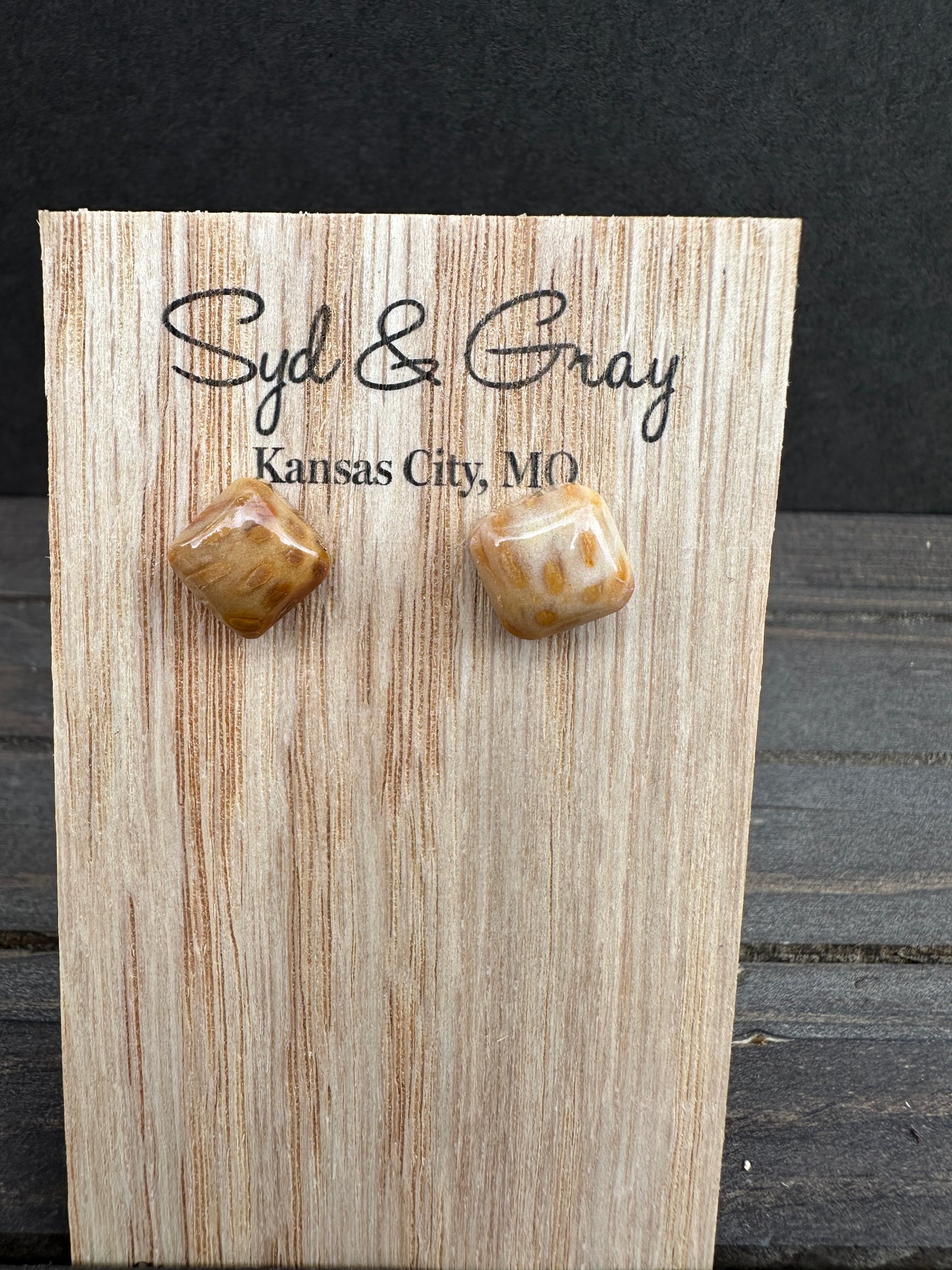 Petrified palm wood - Square studs