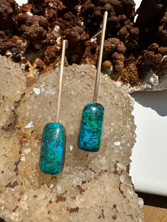 Malachite, chrysocolla and red cuprite - Rectangle'