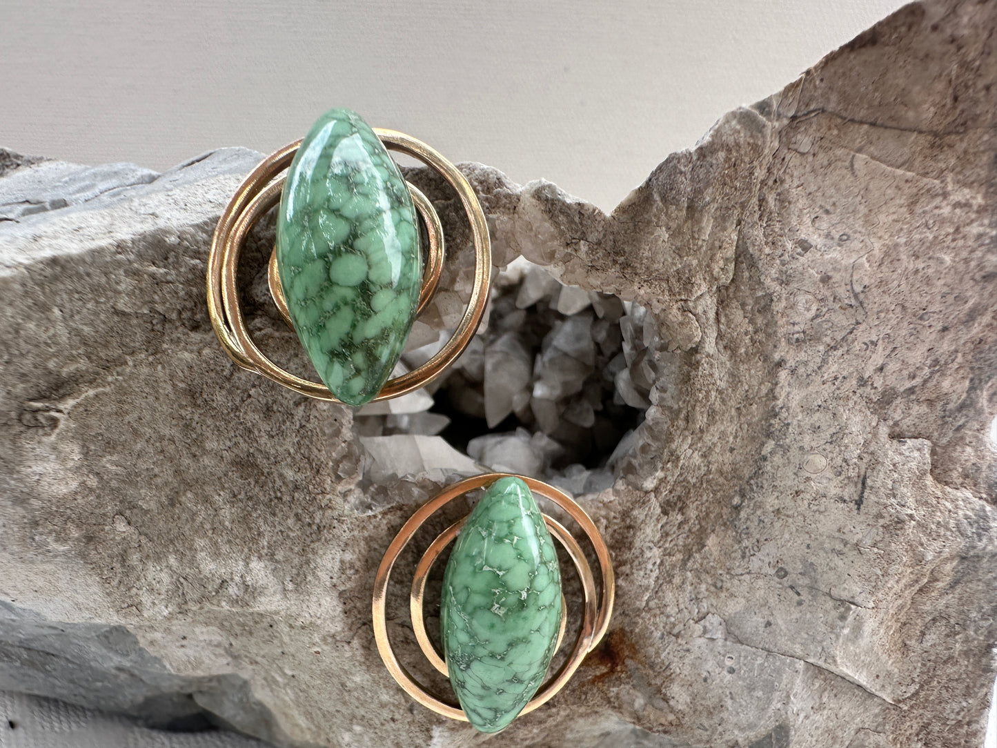 Variscite - Fibonacci stud